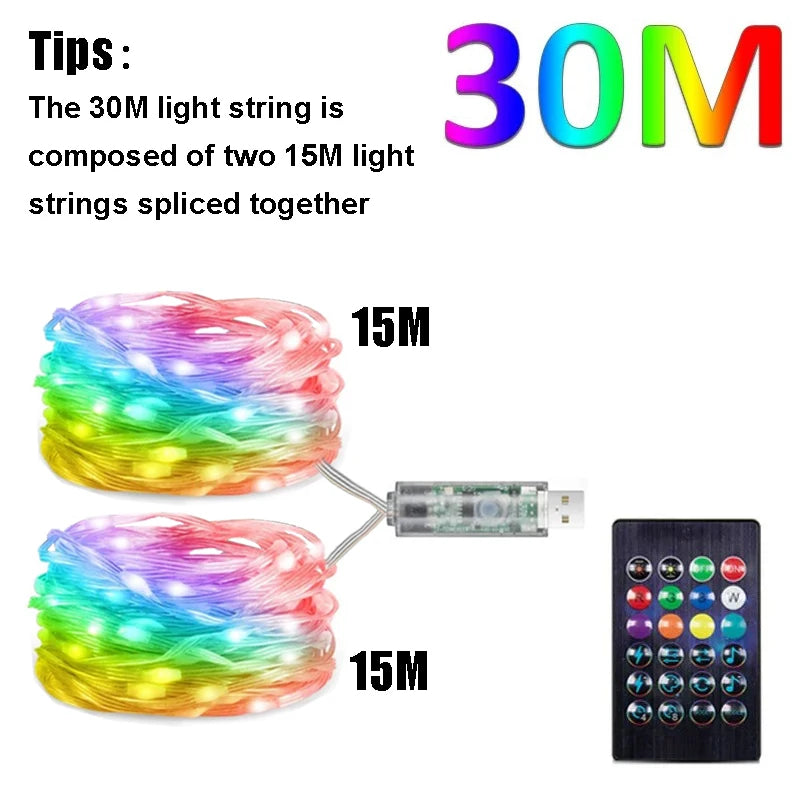 Waterproof RGB Smart String Lights for Curtain & Party Decor