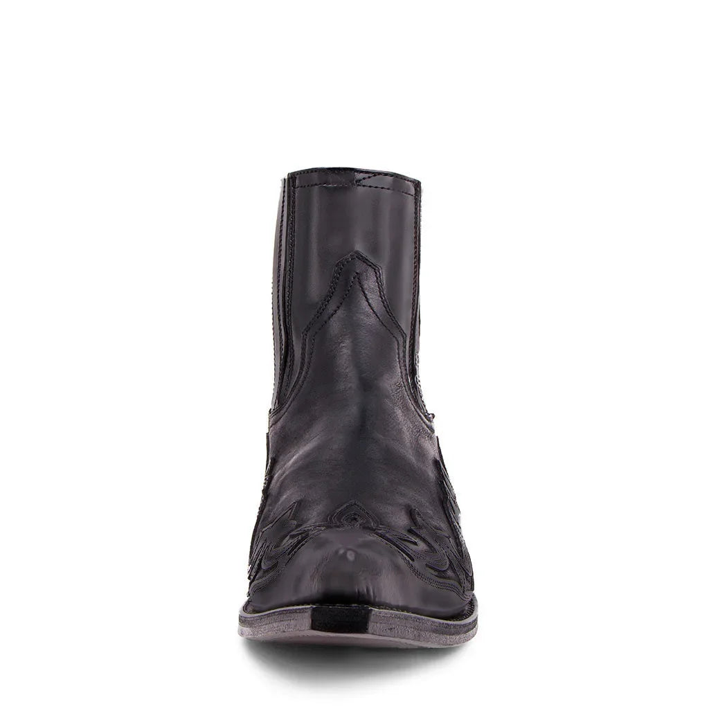 Western Embroidered Leather Ankle Boots Unisex EU 35-48