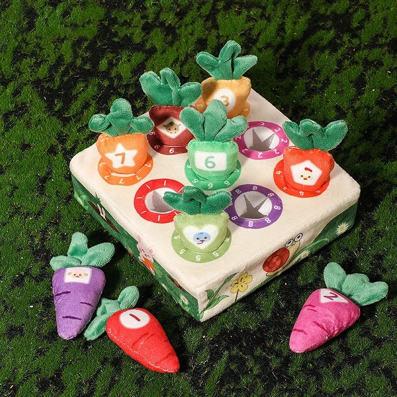 Baby Carrot Harvest Game Cotton Montessori Game Shape Color Classification Matching Puzzle Recognition 0-3 Baby Puzzle Toy