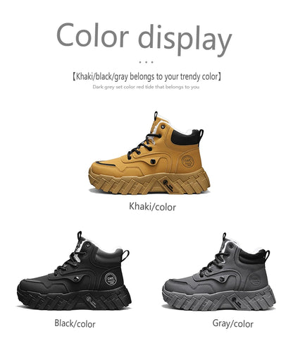 Leather High-Top Outdoor Boots For Men Ankle Hiking