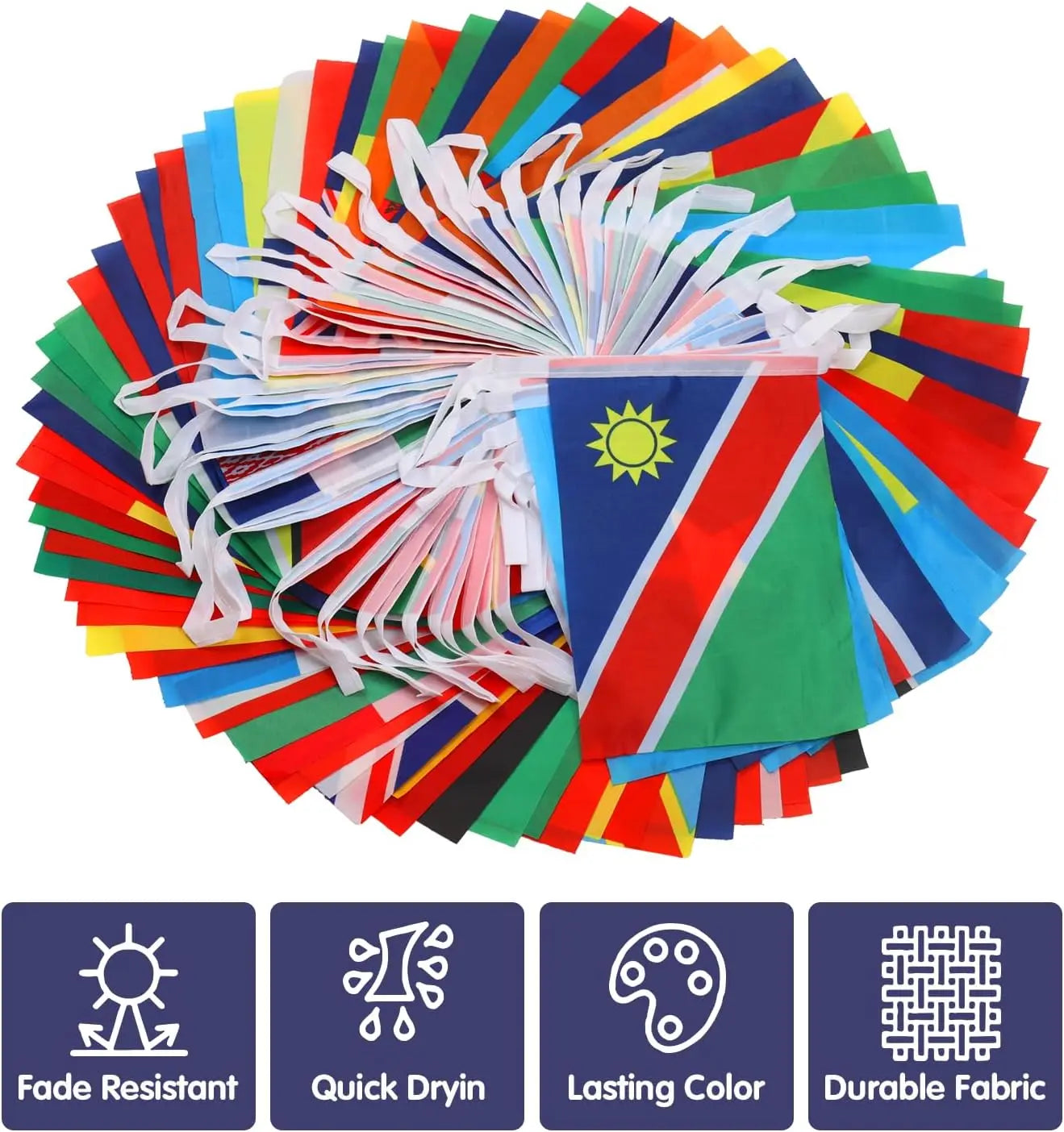World Flags International Flags 100 Countries Hanging String Flags National Bunting Pennant Banner for Sports School Club