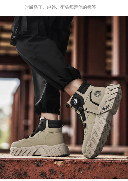 Leather High-Top Outdoor Boots For Men Ankle Hiking