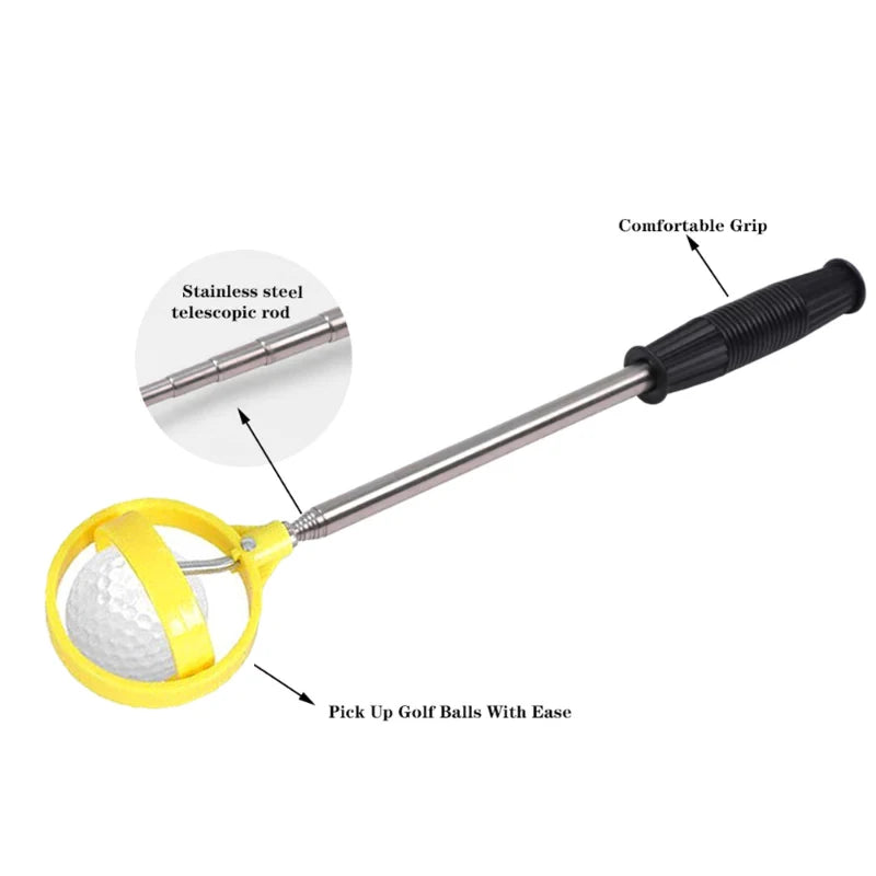 Telescopic Golf Ball Picker Automatic Locking Scoop Catcher Golf Ball Retriever Training Aids Golf Ball Pick up Tools