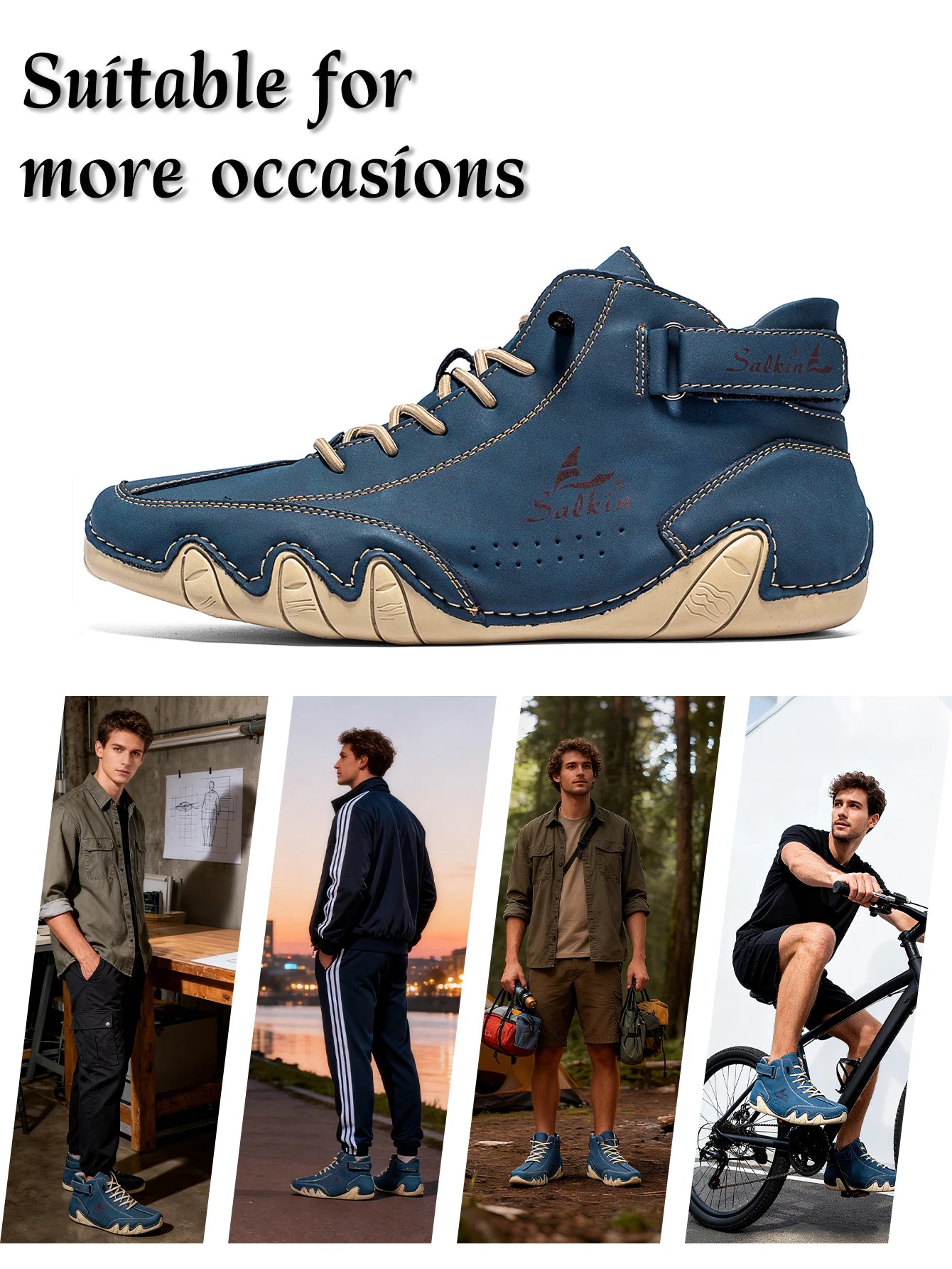 Handmade Outdoor Men Boots Men Casual Leather Shoes Autumn Retro Breathable Casual Men's Sneakers Fashion Lace Up Ankle Boots