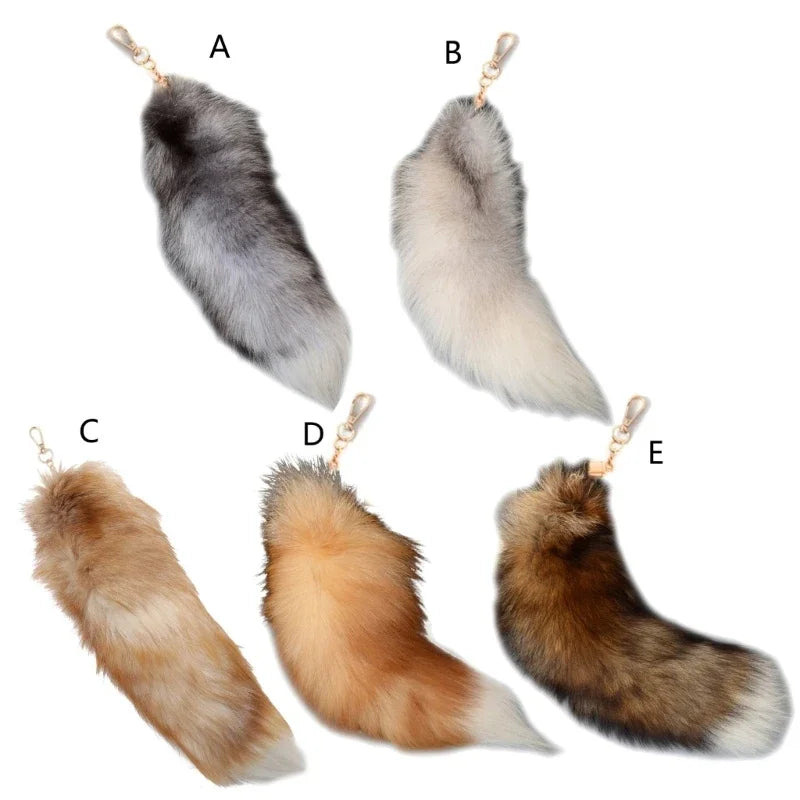 Fluffy Wolf Tail Keyring Charm