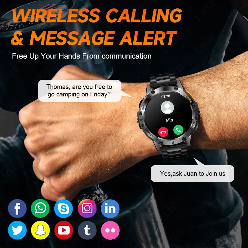 Men Smart Watch with AMOLED Display & Fitness Tracking