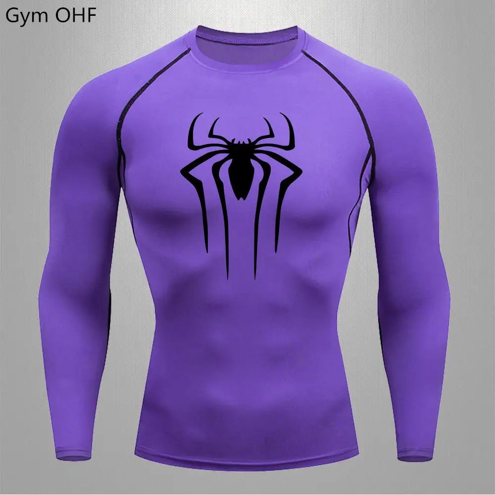 Spider Compression Shirt Mens Rashguard Fitness For Men Gym Sports T-Shirt Running Sweatshirt Outdoor Mountaineering Training
