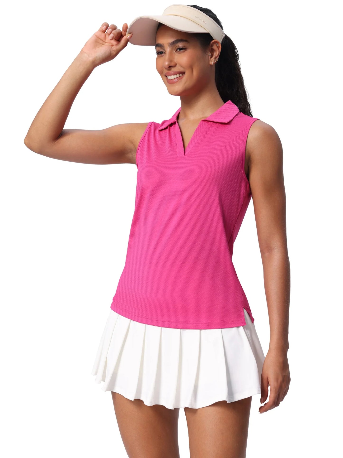 Women's Sleeveless Golf Shirts UPF 50+ Quickly Dry Tennis Polo Lightweight Sports Athletic Tank Tops