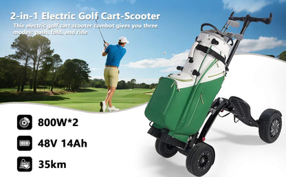 Electric Four Wheel Golf Cart 48V 14Ah Aluminum Alloy Black