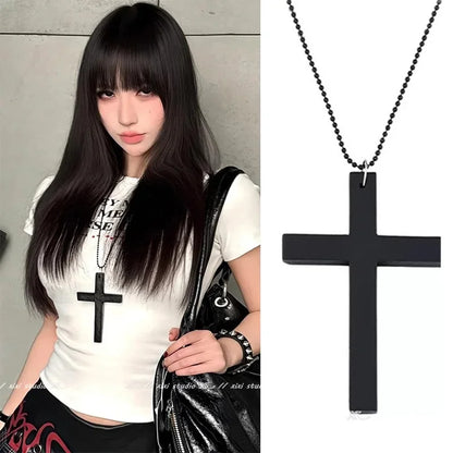 Wood Cross Pendant Necklace Unisex Fashion Accessory