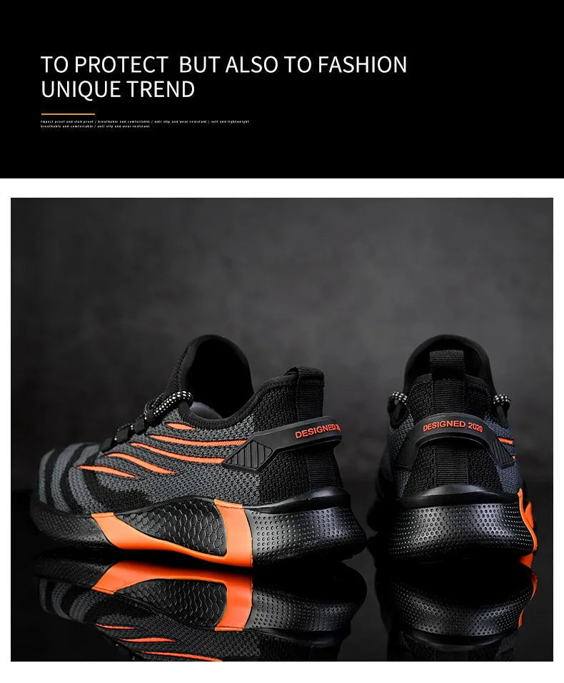 Work Safety Boots Ankle Height Anti Puncture Lace Up Men