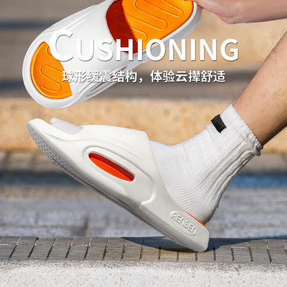 Mens Slippers Anti Slip Thick Sole PU Upper PU Insole