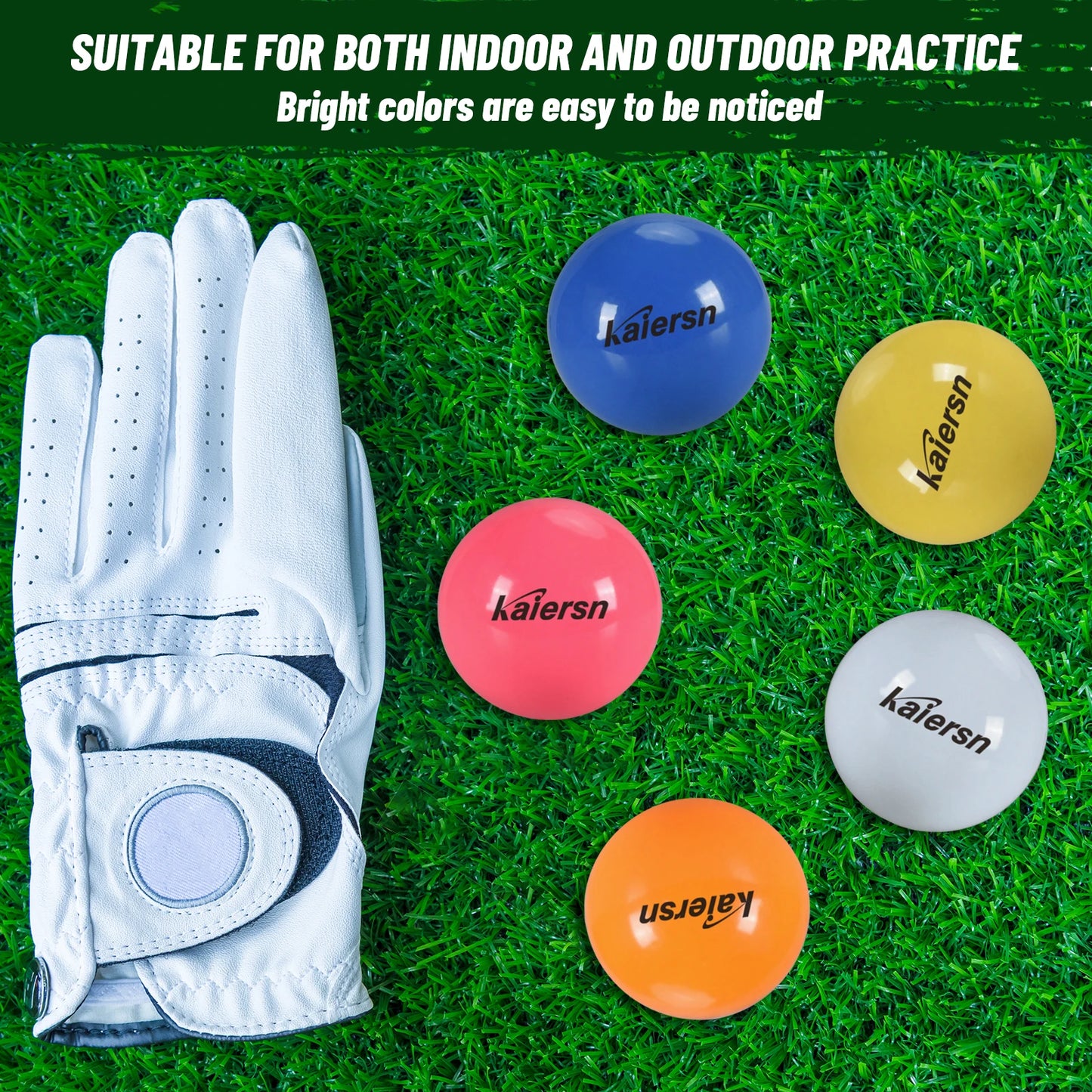 Kaiersn Colorful Park Golf Balls - 6cm/2.36in Durable Practice Balls for Outdoor Training, Kids & Adults (Multicolor Options)