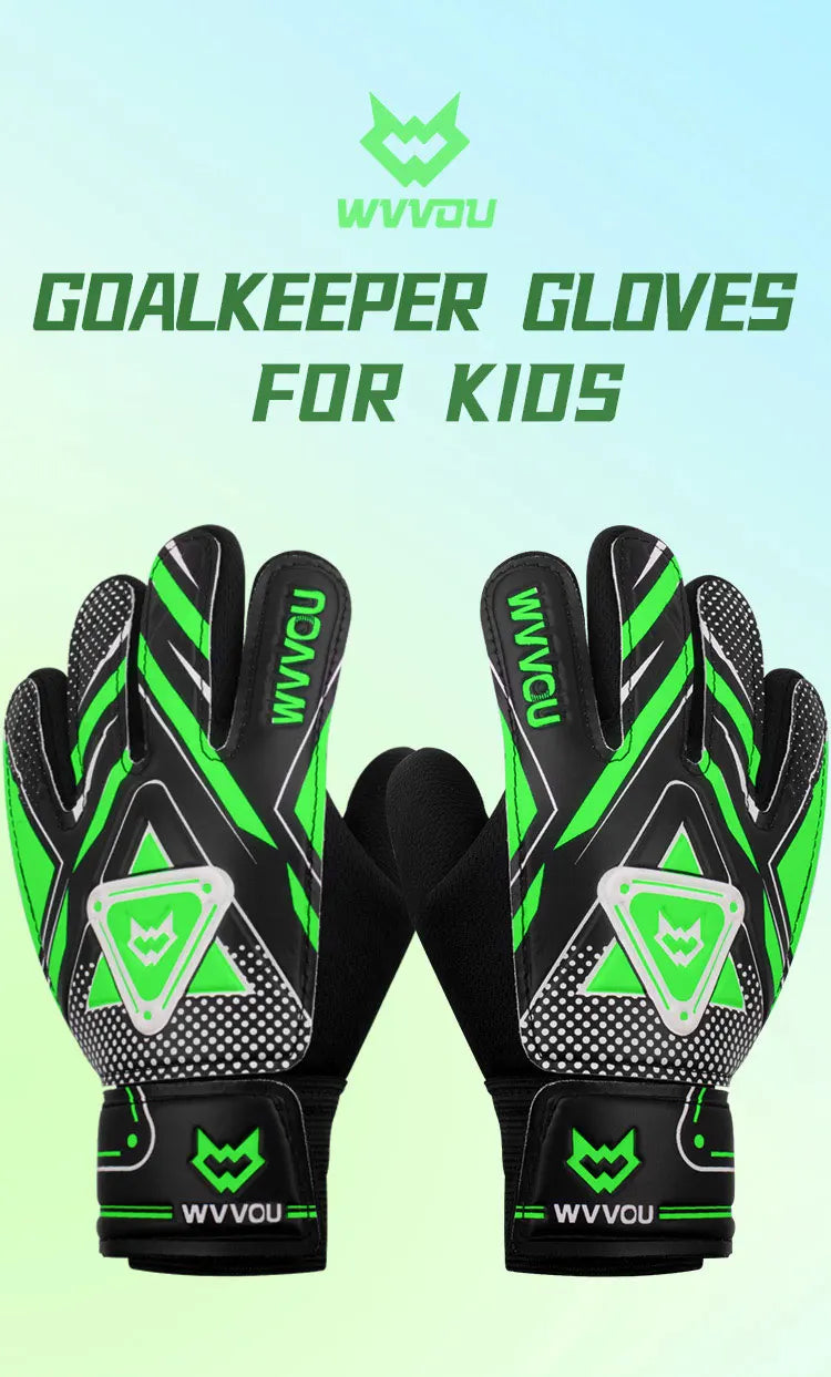 WVVOU Goalkeeper Gloves Children and Teenagers, Football Goalkeeper Gloves, Football Gloves, Double Protection, Portability