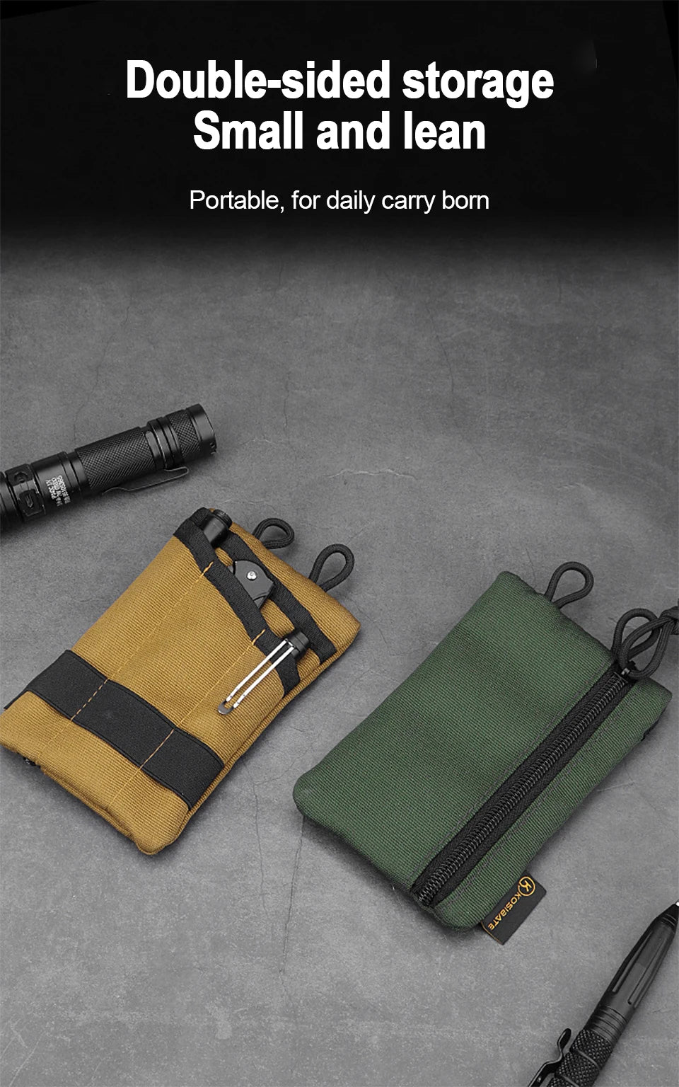 Tactical EDC bag wallet bag mini waist bag card key with waist bag camping, hiking, hunting, fishing, outdoor coin wallet