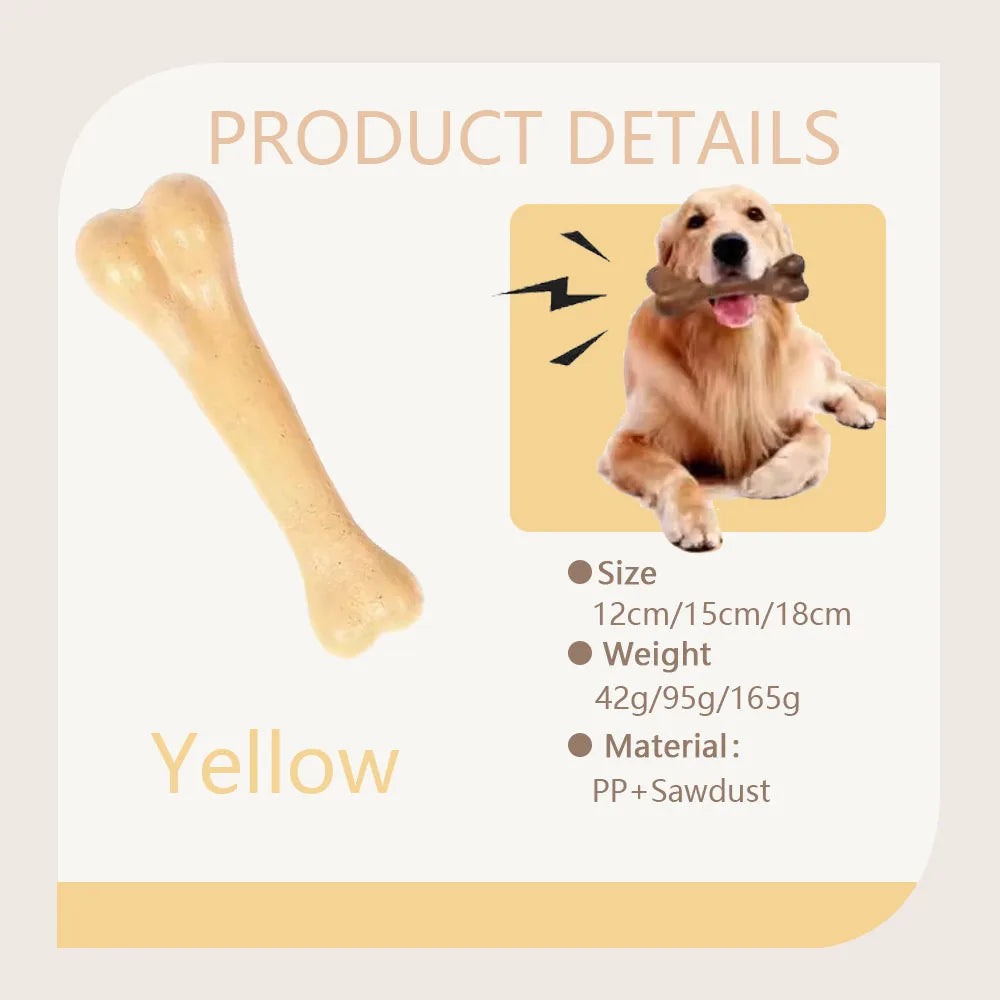 Natural Dog Bone Chew Toy – Non-Toxic, Nearly Indestructible Puppy Toy for Small, Medium & Large Dogs