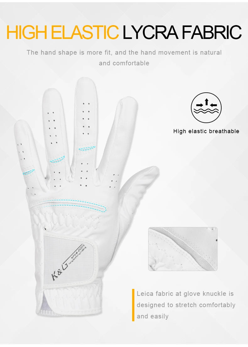 High Quality Golf Gloves Men's Gloves Left Hand Soft White Dark Grey Swing Training Granules Breathable Namib Gloves Non-slip
