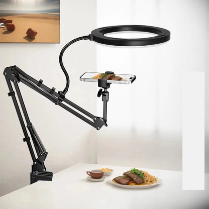 Professional Tripod For Mobile Phone With Overhead Lighting And Selfie Stick