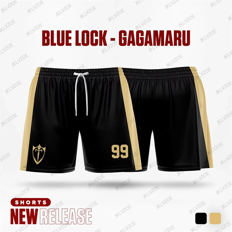 Summer New Blue Lock B. Munchen Black Cartoon Anime Jersey Women Men Shorts Fitness Sports Casual Beach Training Short Pants