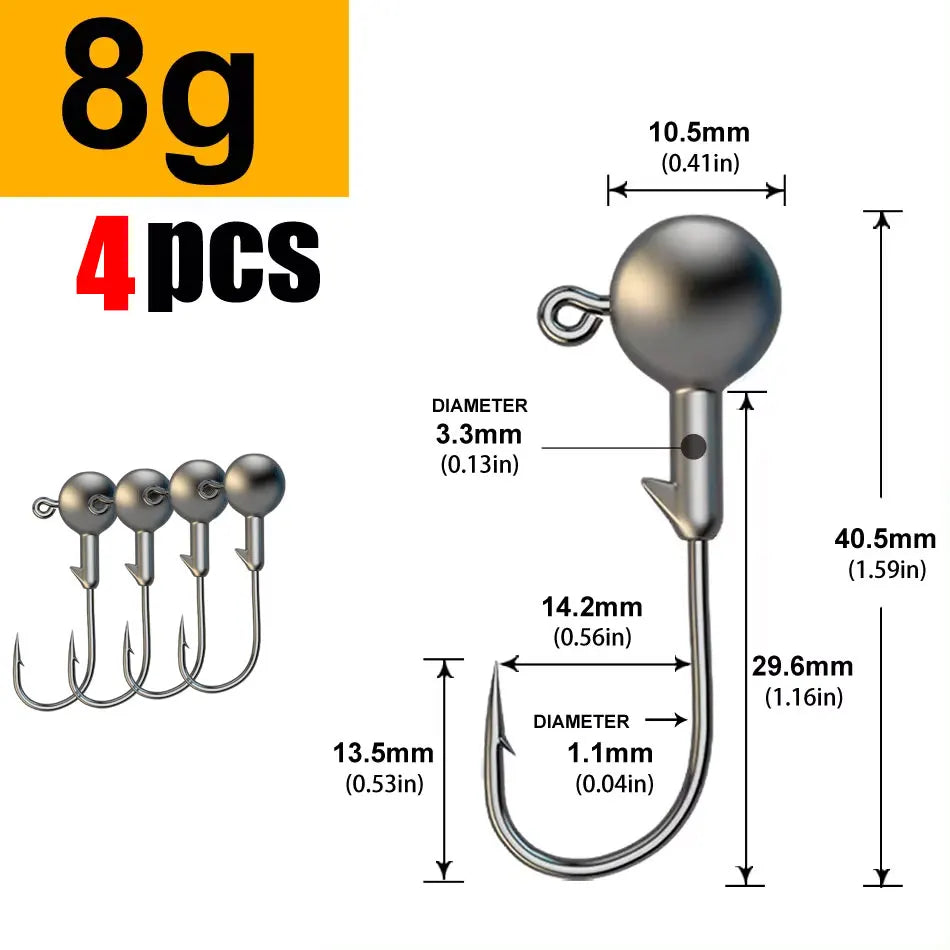 JYJ 1g 2g 3g 4g 5g 7g 8g 10g 14g 20g 28g jig head hook for fishing tackle ,rig soft worm hook crank lure bait hook