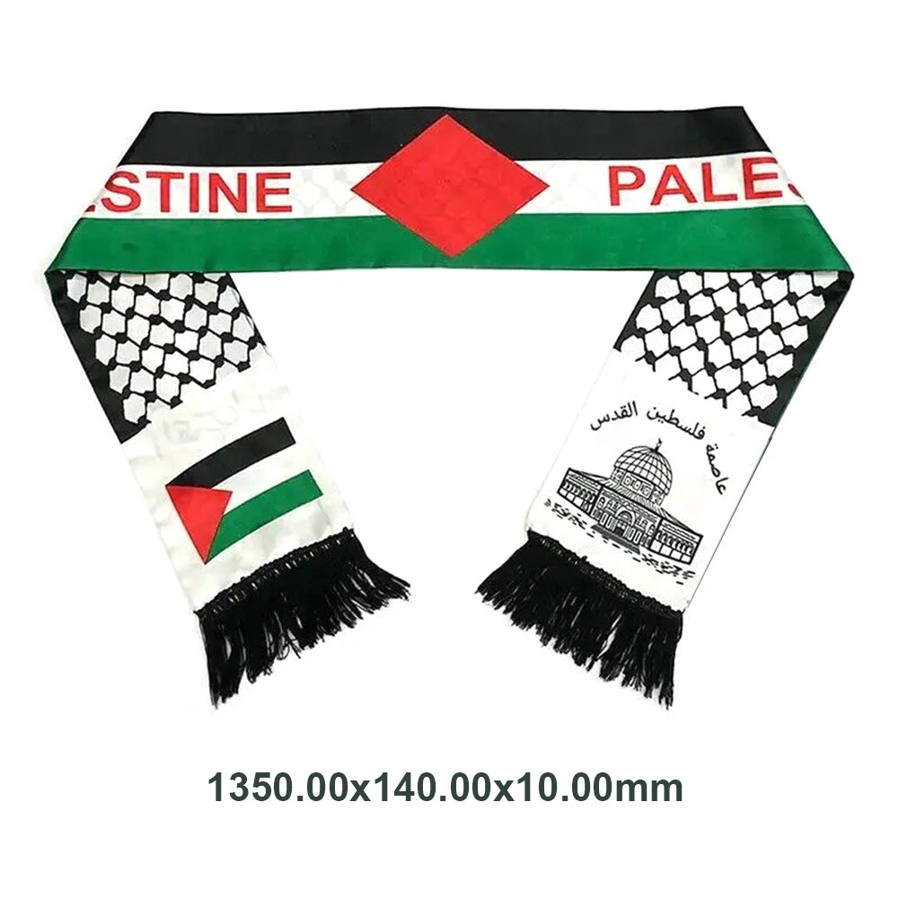 Double Side Palestine Shawl Waterproof Palestinian National Flag Shawl Sunproof Colorfast for Football Team