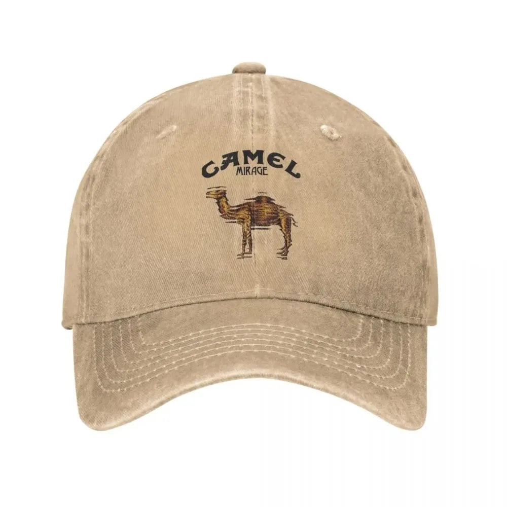 Camel Accessories Men Women Trucker Hat Animal Distressed Washed Caps Hat Vintage Outdoor Running Golf Adjustable Fit Headwear