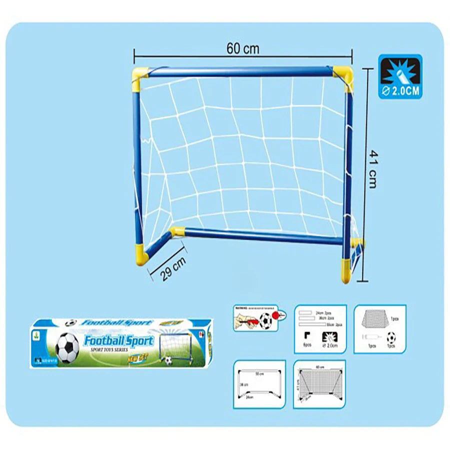 Football Goal Sports Toy Foldable Children's Football Gate with Pump & Ball Portable Soccer Goal for Outdoor Football Training