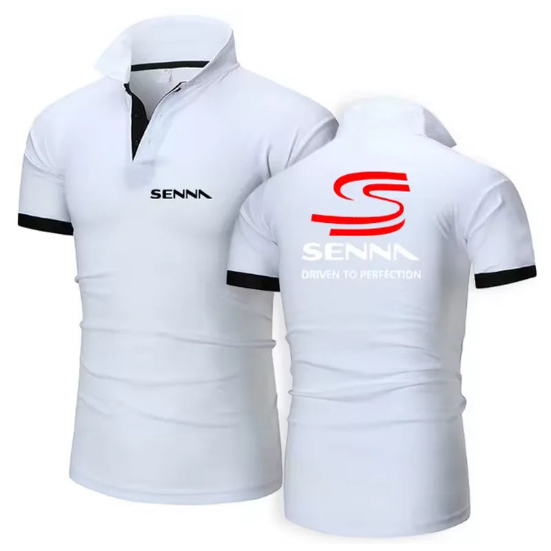 Ayrton Senna 2025 Men's New Summer Hight Quality Polos Sports Print T-Shirt Short Sleeves Fashion Casual Lapel Streetwear Tops