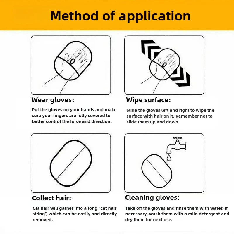 Reusable Pet Hair Removal Glove for Cats and Dogs