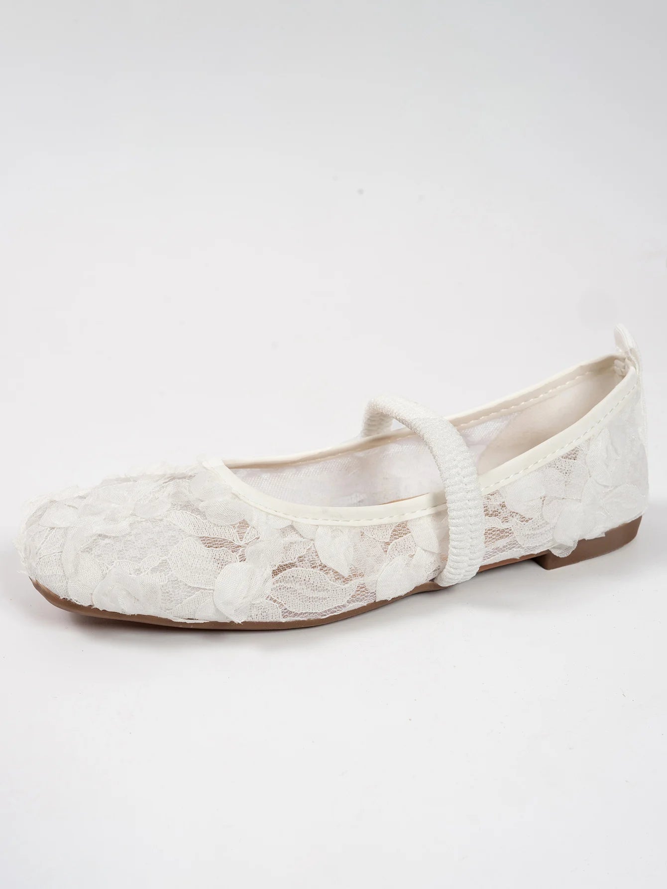 French-style Mary Jane flat shoes for women, square-toe ballet-inspired single shoes, fairy mesh shoes