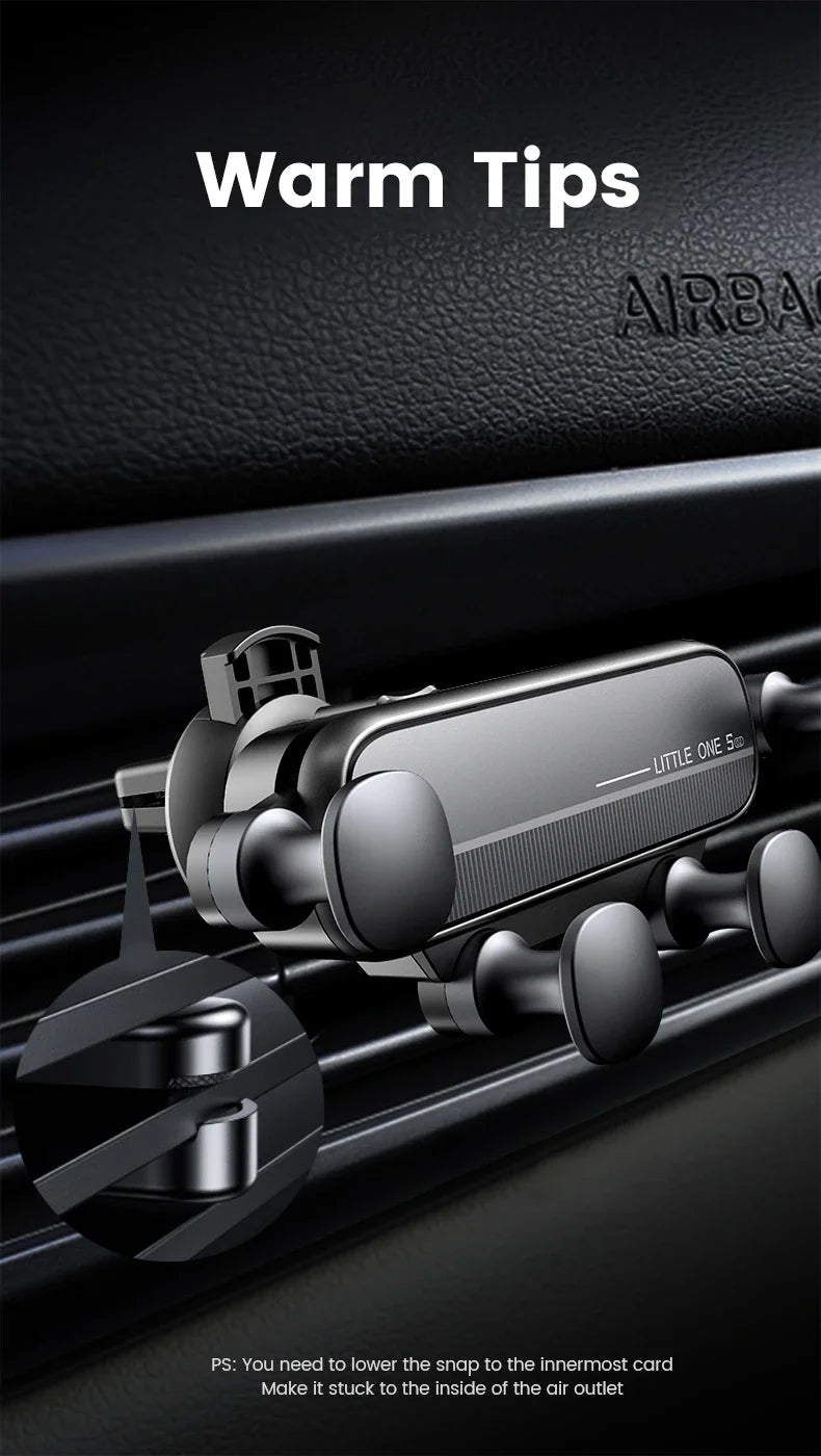 Universal Gravity Car Phone Holder Air Vent Mount Mobile Support for iPhone 13/12 Xiaomi - Automotive GPS Stand