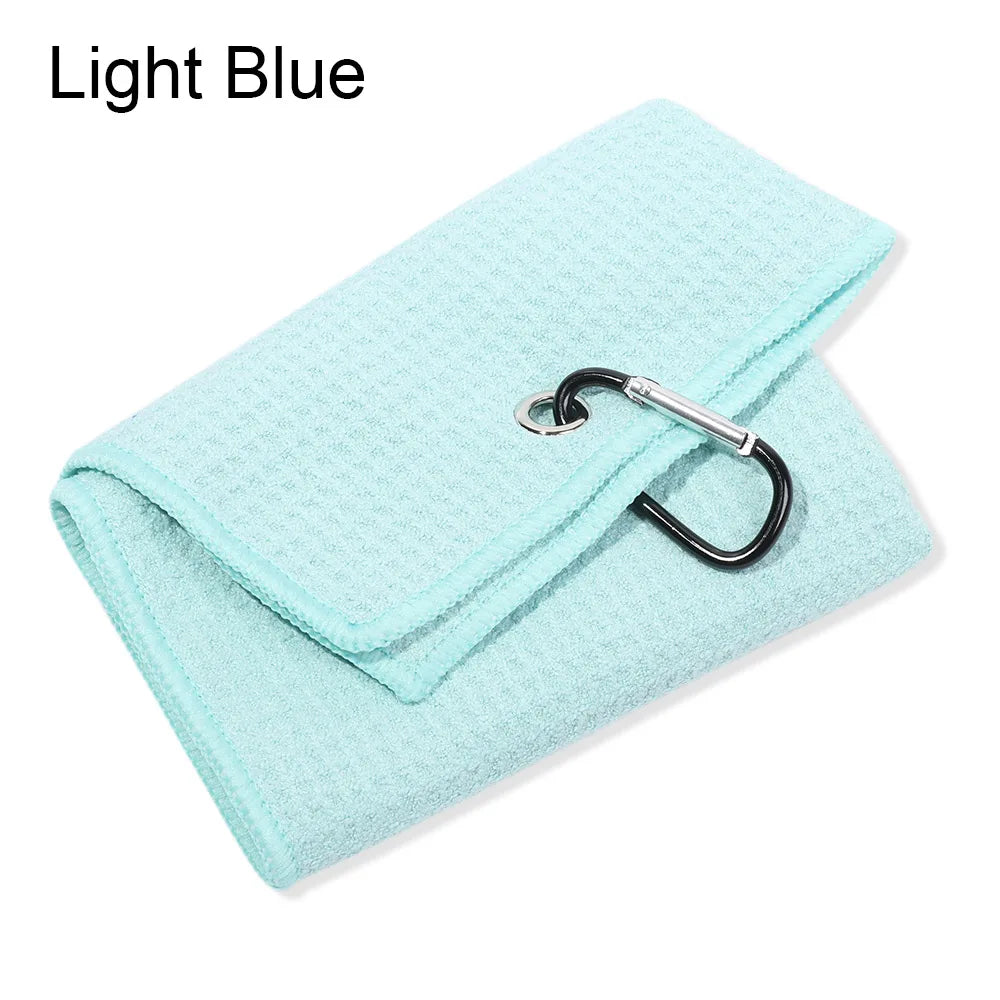 Cotton High Water Absorption Microfiber Cleaning Towels Golf Towel With Carabiner Hook Cleans Clubs