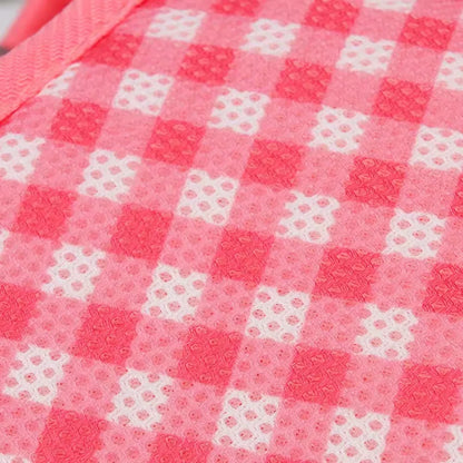 Checkered Pet Harness and Leash Set Breathable Nylon Reflective