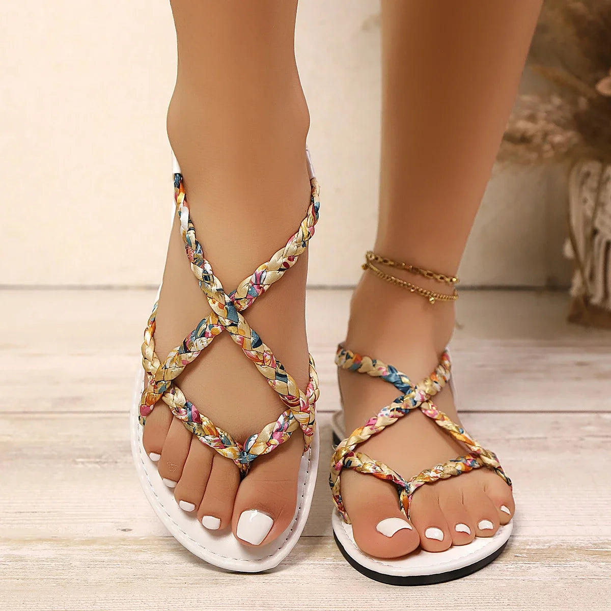 Fashionable Lightweight Large Size Beach Sandals for Women Summer New Round Head Comfortable Fish Mouth Casual Sandals