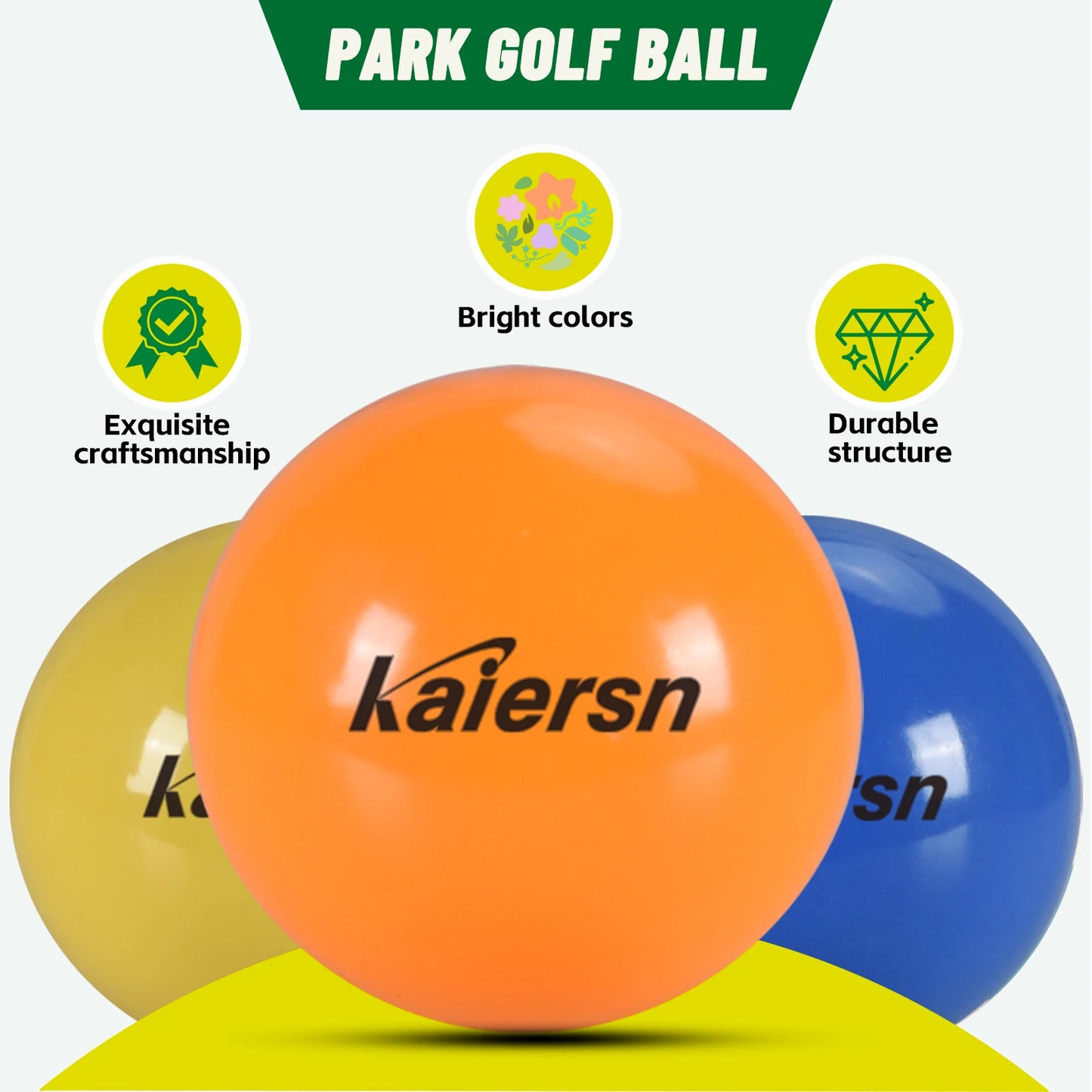 Kaiersn Park Golf Ball Durable Multicolor Selection Diameter 6cm/2.36in