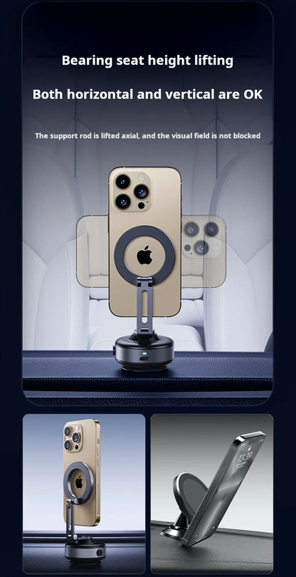Magnetic Vacuum Adsorption Car Mount Aluminium Alloy Foldable 360 Rotation