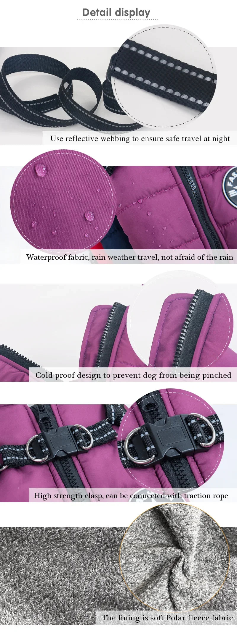 Winter Warm Dog Coat with Harness – Waterproof Jacket for Labrador, French Bulldog, Chihuahua