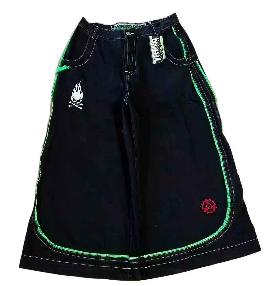 Streetwear New Fashion Oversized Print Baggy Jeans Women Y2K Harajuku Hip Hop Vintage Gothic High Waist Wide-leg Pants Trousers