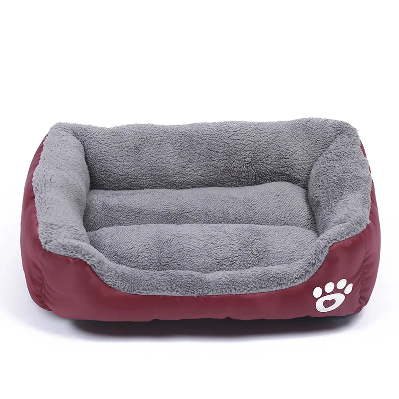Large Square Dog Bed – Plush Cat Nest and Dog Sofa, All-Season Waterproof Mattress