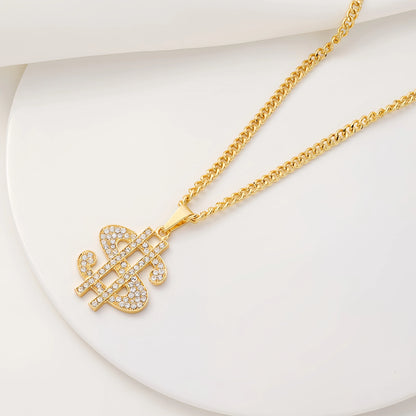 2-Piece Hip-Hop Spades Heart Pendant Necklace, Unisex, Zinc Alloy