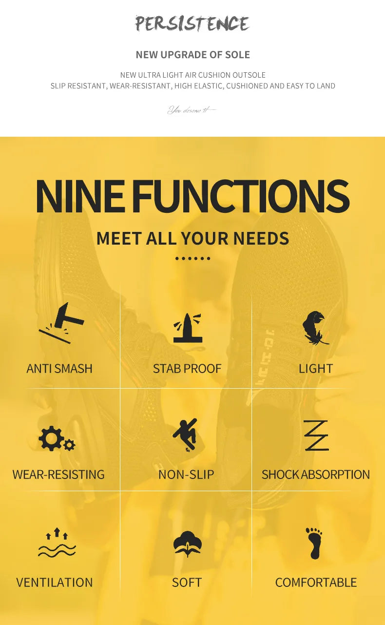 Safety Shoes Work Sneakers Steel Toe Men Women Anti Smash Puncture Proof Work Boots Indestructible Safety Shoes Light Breathable