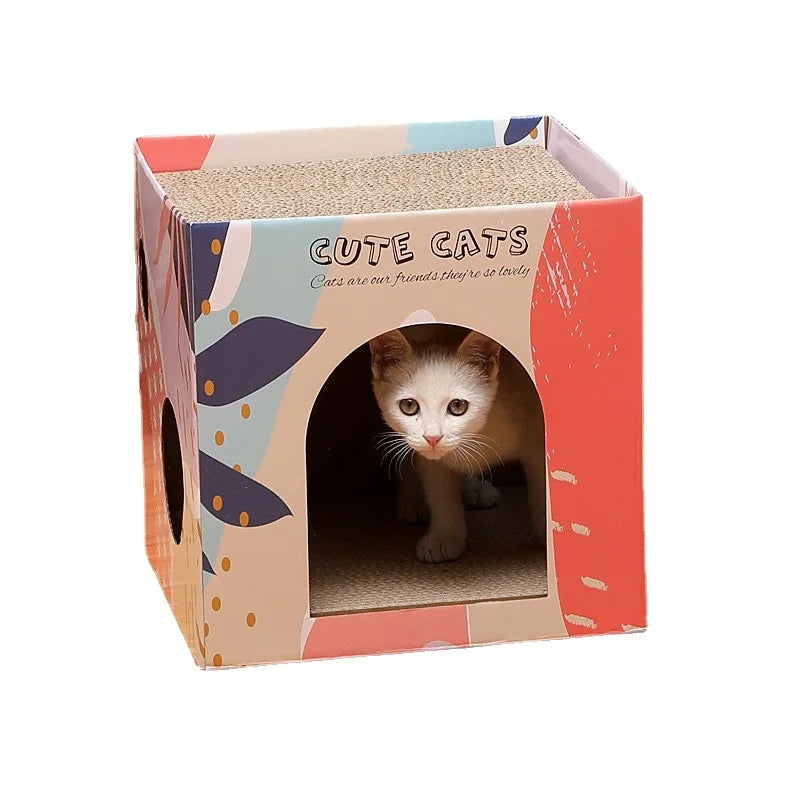 Cat Scratching Pad Double Layer Pet Cat House for Indoor Cat Condo Hard Corrugated Paper Cat Scratch Board Grinding Claw Toys
