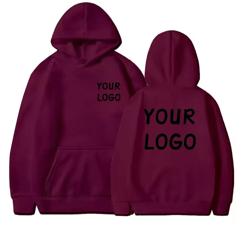 DIY Custom Your Brand LOGO  Men Women Casual Hoodie  Top Solid Color Pullover Street Personality Sweatshirt Custom Gifts