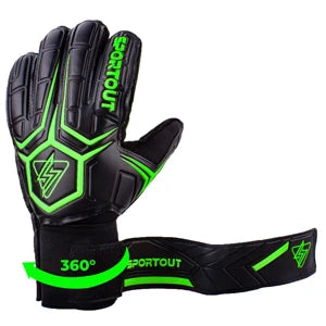 Sportout Goalie Gloves, Goalkeeper Gloves with Fingersave, Soccer Gloves, Breathable Soccer Goalie Gloves, 4mm Latex, for Kids