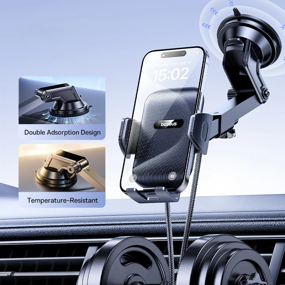 Baseus Car Phone Holder Sucker for Dashboard Windshield Mobile Car Cell Phone Holder Clamp For iPhone Pro Xiaomi Huawei Samsung