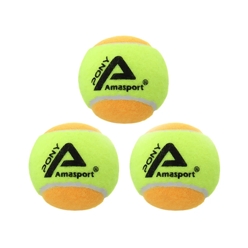 AMA SPORT Kids Training (Transition) Balls 20% 50% 75% Slower For Beginner Child Practice Tennis Soft Beach Tennis Ball 6~12PCS