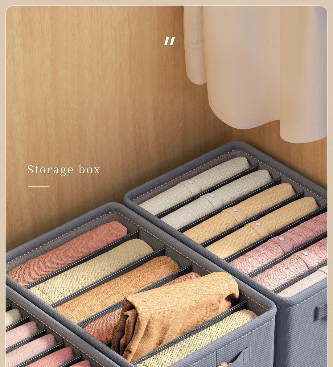 Thickened Pants Storage Box Foldable 9/7/6 Grids Organizer for Jeans Sweatshirt Shirt Wardrobe Organizers of Cabinets and Drawer