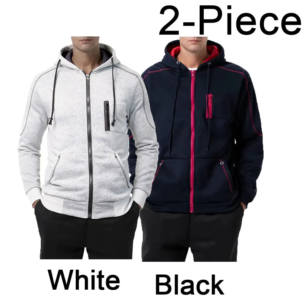 Men's Hoodie Black White Army Green Red Hooded Color Block Fleece Cool Casual Winter Clothing Apparel Hoodies Sweatshirts