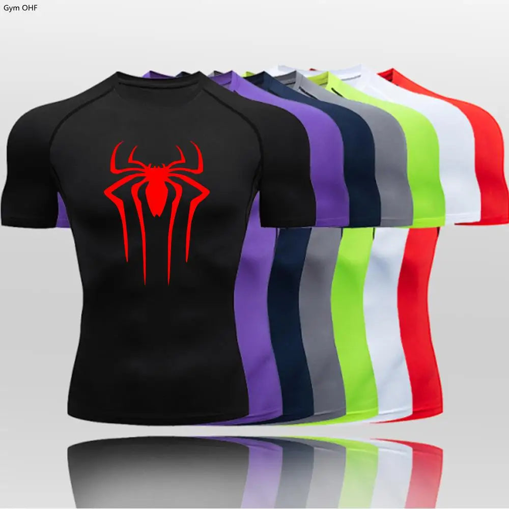 Spider Compression Shirt Mens Rashguard Fitness For Men Gym Sports T-Shirt Running Sweatshirt Outdoor Mountaineering Training