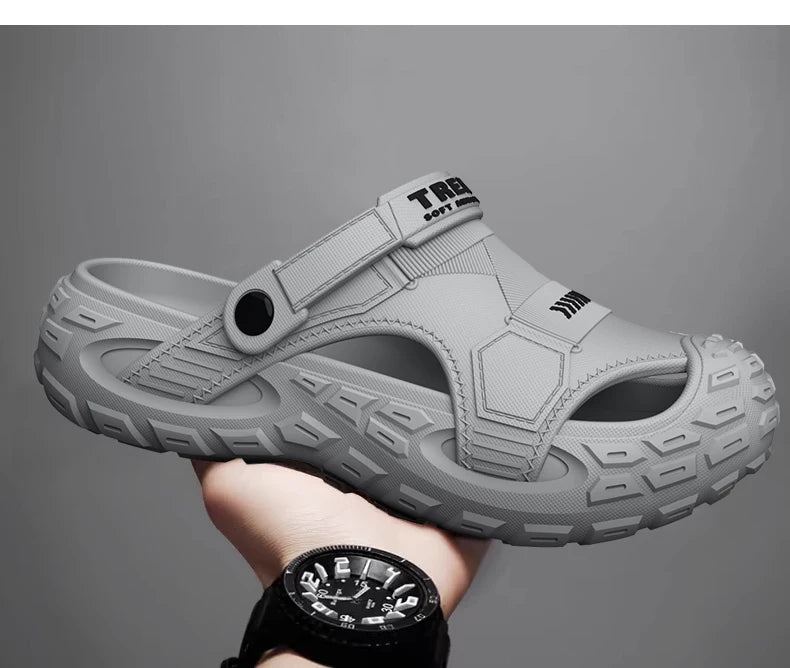 EVA Mens Sandals Thick Sole Outdoor Beach Perforated Summer Shoes